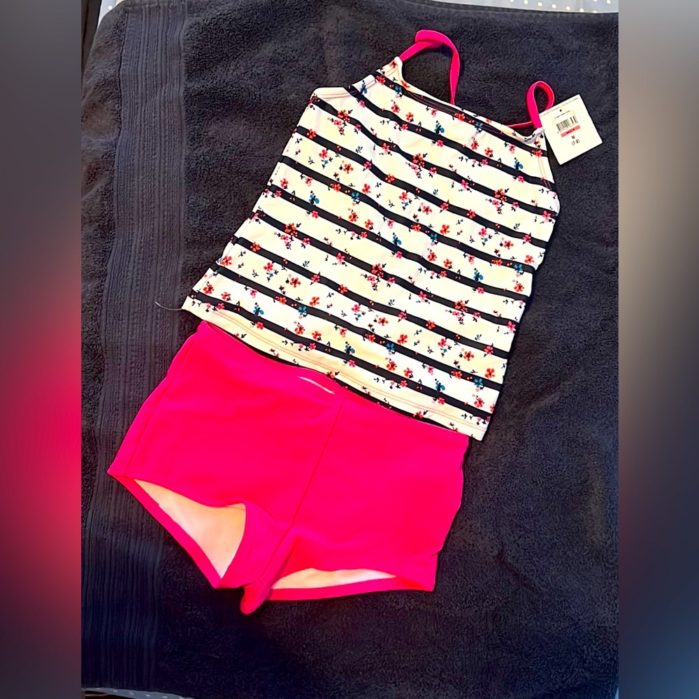 Pink and stripes girls bikini